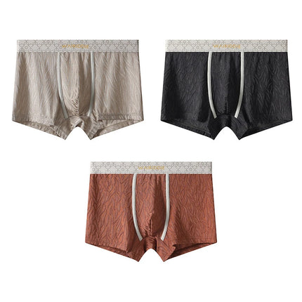 1/3 pcs Men's Underwear Male Panties Ice Silk Boxer Shorts Male Underpants Sexy Thin Panties U Convex Lingerie Wholesale