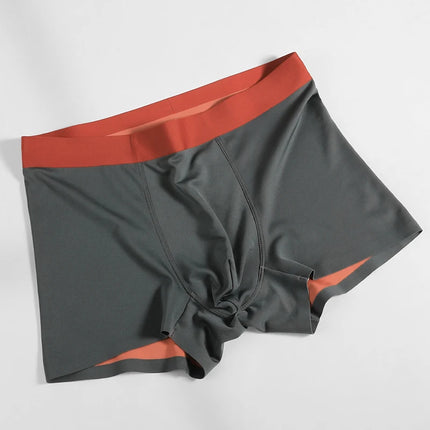 Men's Silk Seamless Underwear, High-End Double-Sided Boxer Briefs, Comfortable Summer Thin Boys' Boxer Briefs