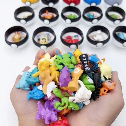 12PCS Pokemon Pokeball Blind Box Mini Figure Random Assortment PVC Capsule Toy Gashapon Collectible Birthday Gift Party Favor