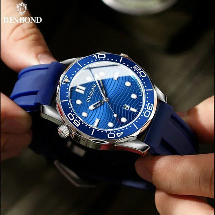 BINBOND Fashion Business Ultra-thin Seahorse Series Men's Quartz Watches Waterproof Luminous Sport Multifunction Men's Wristwatch