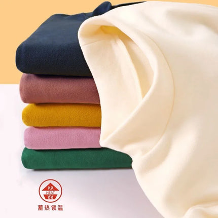 1pcs Children Thermal T-shirt Boys Girls Base TShirt Autumn Winter Warm Student Trendy Solid Color Long Sleeved Top Kid Clothing