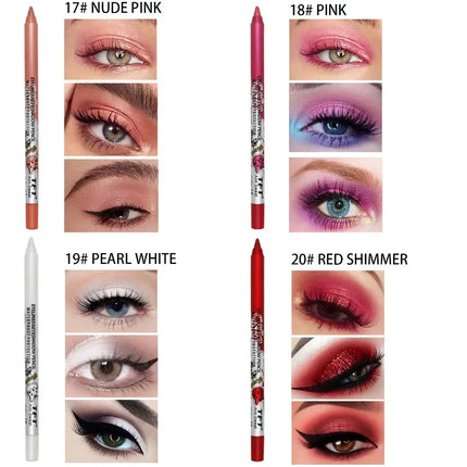 Quick-dry Eyeliner Pencil Colorful Long-lasting Eye Liner Pen Waterproof No Blooming Blue Pink Black Cosmetics Tools