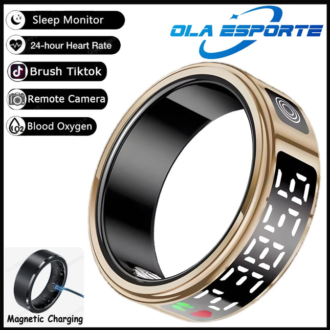 2026 Smart Ring with Display Screen and Touch, Wireless Charging, Health Manager, 5 ATM Waterproof For Men Women Rings R12 R11