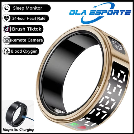 2026 Smart Ring with Display Screen and Touch, Wireless Charging, Health Manager, 5 ATM Waterproof For Men Women Rings R12 R11