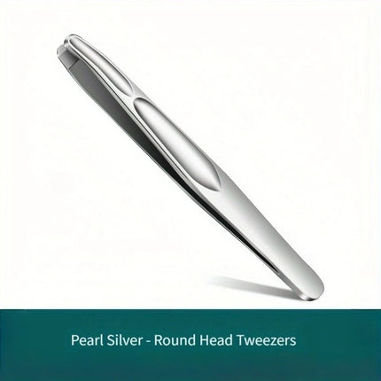 Premium Round Head Tweezers for Eyebrow & Facial Hair Removal Seamless Clips Short Hair Precision Beard Clip