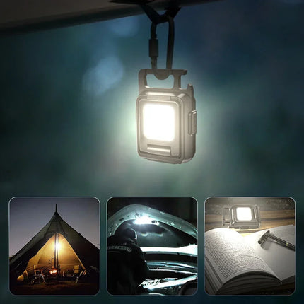 Flashlight Mini Keychain Light COB Work Light USB Rechargeable Lamp with 90° Foldable Side Lights Multifunctiona Portable Torch