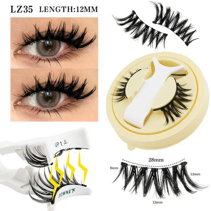3D Fluffy Mink Magnetic Lashes Kit - 1 Pair Winged Anime Natural False Eyelash Extension No Glue Needed Magnet Band Makeup Tool
