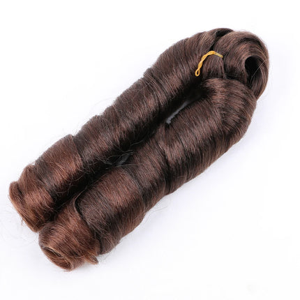 Full Star Ombre Brown Italian Curly Synthetic Braiding Hair Extensions Crochet Braids Bulk Hair Bundles Pre-Stretched Hair