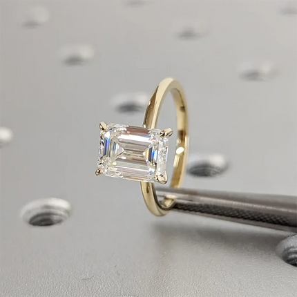 High Quality Emerald Cut 1ct 2ct 3ct Moissanite Solitaire Ring 925 Sterling Silver Engagement Rings for Woman Girl Birthday Gift