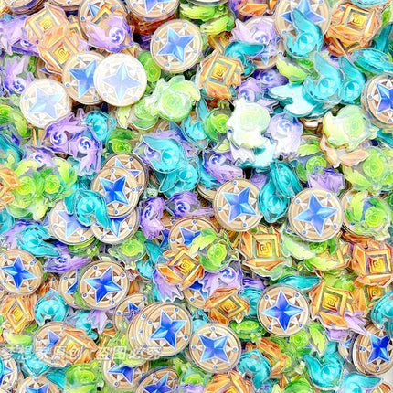 Game Impact Focalors Forina 20Pcs 2cm Patch Keychain Hair Tie Refrigerator Sticker Phone Case DIY Accessories Acrylic Sheets
