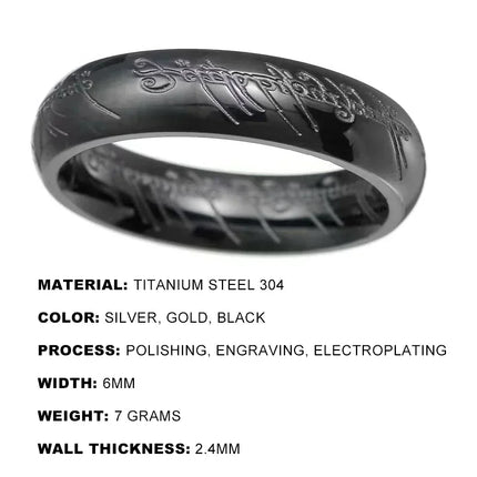 Language Carving Not Fade Rings for Unisex Fashion Minimalist Accessories Titanium Steel Jewelry