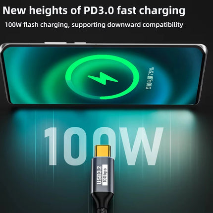 5A 100W USB C 3 Gen2 10Gbps Cable Type C to C 4k 60Hz Video Cable QC4.0 3.0 Fast Charging Cable For MacBook Pro Samsung Xiaomi