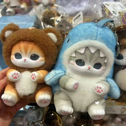 In Stock Genuine Mofusand Vinyl Series Blind Box Shark Cat Mofusand Kiramekko Fluffy Kittens Surprised Box Plush Toy Cute Toys