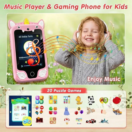 New Children Smart Phone Kids Toys Cartoon Unicorn Touchscreen Music Mobile Learning Educational Toys Birthday Boys Girls Gifts