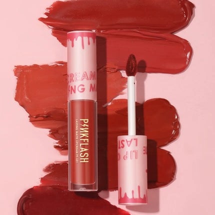 PINKFLASH Lipgloss Matte Lipstick Soft Moisturizing Red Nude Pink Melting Lip Cream Waterproof Makeup Not Fade Lip Gloss Liptint