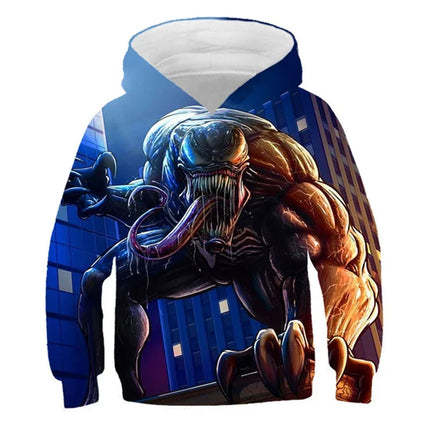 Boys Marvel Spider-Man Venom Hoodie Spring Sportswear Hooded Anime Graphic Kids Outfit Trucksuit