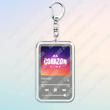 Popular French Rapper JUL Music Songs Keychains for Women Accessories Bag Oh Qu'elle Est Belle Code Keyings Jewelry Fans Gifts