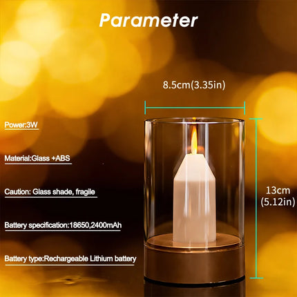LED Night Light Rechargeable Flameless Candle Motion Sensor Dimmable USB Charging Soft Warm  Bedroom Portable Table Bedside Lamp