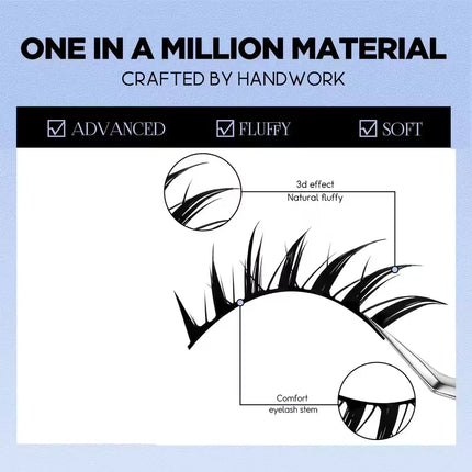 6 Pairs Cartoon Eyelashes Cat Eye Eyelashes 3D Natural False Eyelashes Fluffy Soft Crossed Smart Natural Eyelash Extension Makeu