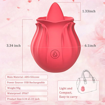 Powerful Suction Clitoral Stimulator - IPX7 Waterproof Rose Toy, Long Battery & Ultra Quiet, G-Spot & Oral Vibration for Women