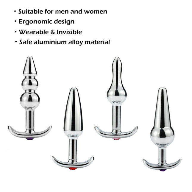 Metal Anal Beads Butt Plug Set Small Large Wearable Ass Analplug Jewelry Dilator Dildo Prostate Massager Sex Toy Man Women Shop