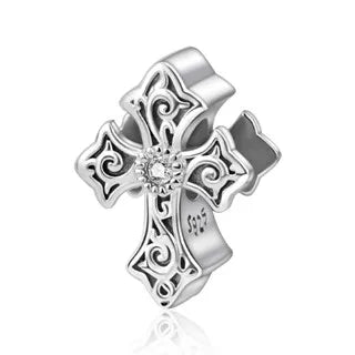 925 sterling silver wings Sister Cross pendant charms fit original 4mm Aperture bracelet charm beads necklace Diy female jewelry