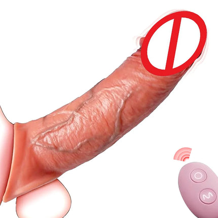 Vibrator for Men Penis Enlargement Sleeve Cock Header Enlargement Extension Enhancement Men Silicone Condom Sex Toy
