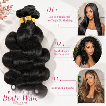 16A Body Wave Human Hair Bundles 30 40Inch Unprocessed Brazilian 1/3/4 Bundles Human Hair Raw Hair Bundles Weave Extensions