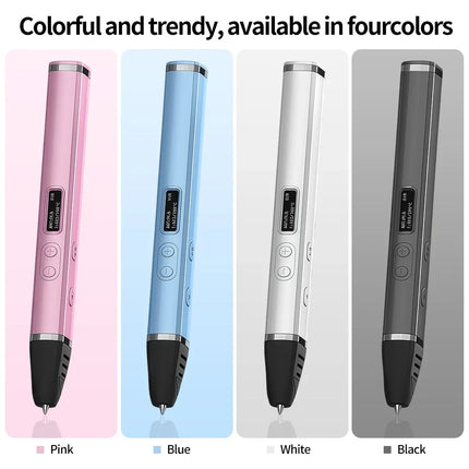 Professional 3D Printing Pen for PLA Filament Doodling Making Detachable Design for 3D Print Pen Competition Level OLED Display