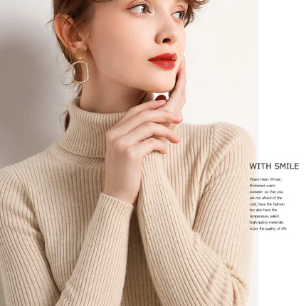 Heliar Women Fall Turtleneck Sweater Knitted Soft Pullovers Cashmere Jumpers Basic Soft Sweaters For Women 2024 Autumn Winter