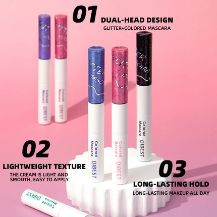 2 in 1 shiny mascara, light texture, smooth application, lasting luster, natural makeup effect