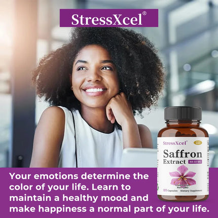 Saffron Supplement 88.5 Mg - Supports Overall Well-being, Promotes Eye Health, and Balances Mood. Non-GMO and Gluten-free