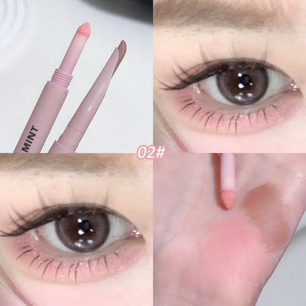 Double Head Lying Silkworm Pen Waterproof Lasting Matte Pearl Fine Brightening Shadow Pen Under Eyelid Outline Eyeshadow Pencil