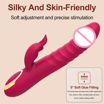 Thrusting Vibrator G Spot Dildo Sex Toy for Woman with Thrusting Vibration Rabbit Vibrators Clitoral Massager Sexual Wellness
