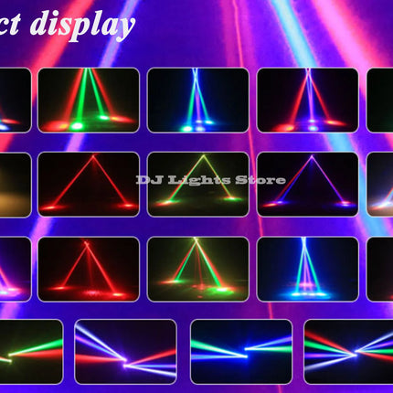 New Rotating Beam Laser Strobe 3 in 1 LED Moving Head Remote Control DMX512 DJ Disco Bar Club Party Wedding Stage Effect Light