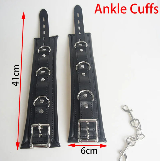 Leather Padded Handcuffs Bdsm,Cosplay Hand Ankle Cuffs,Slave Bondage Restraints,Restriction,Sex Toys For Couples,Adult Games