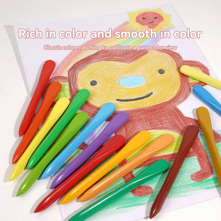 Multi-colors Plastic Triangle Crayon Set DIY Artist Supplies Hand-washable Crayons for Kids Gruesos Office Cultural Supplies