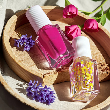 D08 Love cycle 2-Bottle Set Nail Polish No-Bake Quick-Dry Long-Lasting Peelable Water-Based Triple Color Nail Polish