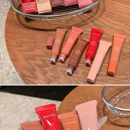 Lip Glowy Lightweight Hydration Balm Shea Butter Glaze Craze Tinted Polypeptide Lip Gloss Serum Fruit Donut Lip Oil Care