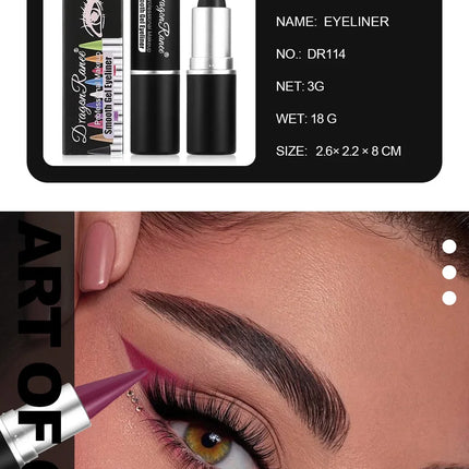 Matte Eyeliner Cream Texture Eyeliner Easy Coloring Sweat Proof High Pier Pencil Long Lasting Black White Green Eye Liner Makeup