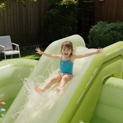 Kids Inflatable Slide with Detachable Swimming Pool Anti-Tip Over Stable Design Indoor and Outdoor Fun Inflatable Play Toy