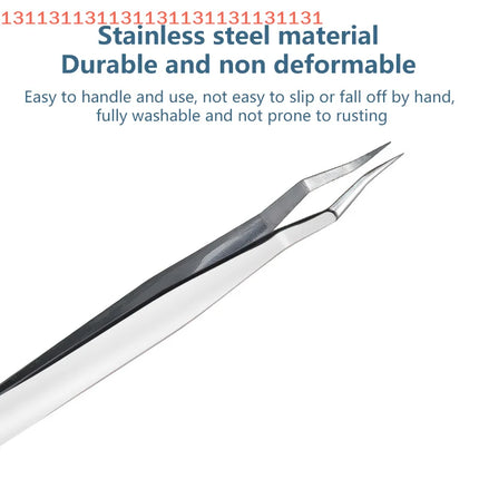 Anti Slip Stainless Steel Lash Extension Tweezers, Curved Tip, Straight Tweezers, High Precision Nail Art, Makeup Beauty Tools
