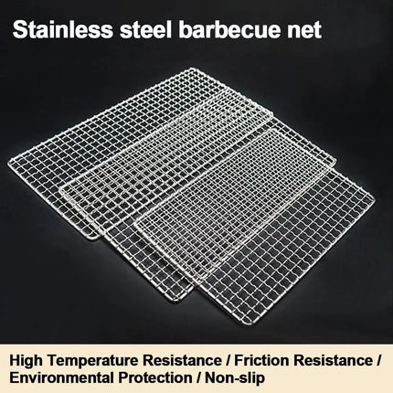 New Stainless Steel Grill Racks Reusable Nonstick Grill Net Square Roast Grate Net