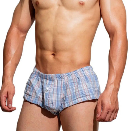 Men's Plaid Boxer Shorts Underwear Sexy Home Cueca Masculina Ropa Interior Hombre Boxer Para Hombre Comfortable Underpants Alo