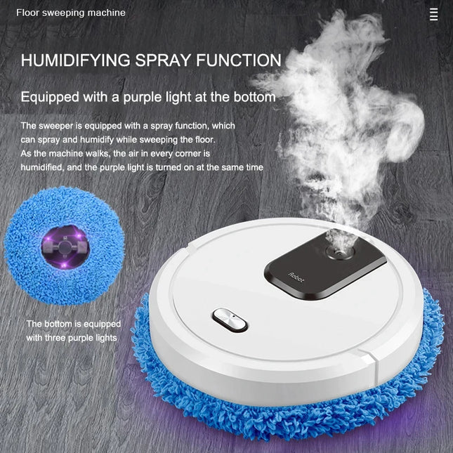NEW Smart Sweeping and Mopping Robot Vacuum Cleaner Dry and Wet Mopping Rechargeable Robot Home Appliance with Humidifying Spray