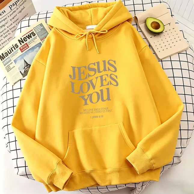 Fashion Jesus Love You Letter Print Hoodies Spring Autumn Winter Casual Hoodies Sweatshirts Men Women Trendy Aesthetic Top