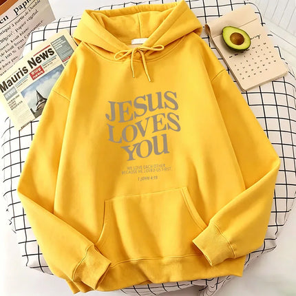 Fashion Jesus Love You Letter Print Hoodies Spring Autumn Winter Casual Hoodies Sweatshirts Men Women Trendy Aesthetic Top