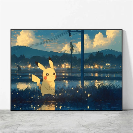 Anime Pokemon Pikachu Mewtwo Poster Canvas Painting Home Modern Living Room Painting Wall Art Decoration Painting Children Gifts