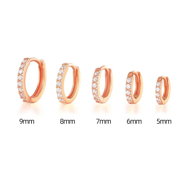 1Pair Huggie Hoop Earrings for Women Girl Zirconia Small Cubic Zirconia Cartilage Hoop Earrings Thin Tragus Ear Piercing Jewelry