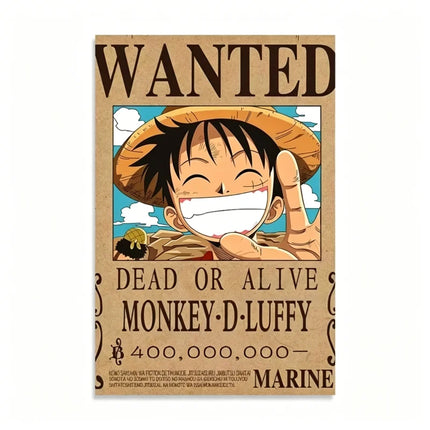 One Piece Wanted Poster Canvas Painting Print Picture Wall Art Bounty Anime Wall Bedroom Mural Luffy Zoro  Living Home Decor